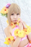 aiba_yumi blonde_hair cosplay croptop flowers hizuki_yuuki idolmaster rating:Safe score:0 user:pixymisa