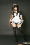 airi apron coa cosplay maid maid_uniform queen's_blade ribbons scythe skirt skirt_lift thighhighs twintails rating:Safe score:4 user:nil!