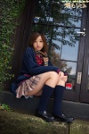 blouse bookbag cardigan kneesocks pleated_skirt scarf school_uniform sena_hitomi skirt rating:Safe score:5 user:nil!