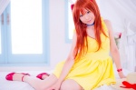 bed choker cosplay dress hair_pods mashiro_yuki neon_genesis_evangelion pantyhose red_hair sheer_legwear soryu_asuka_langley twintails rating:Safe score:0 user:nil!