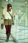boots coat hoshino_kana pantyhose pleated_skirt red_legwear scarf shoulder_bag skirt rating:Safe score:1 user:pixymisa