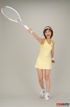 dress momohara_mina rq-star_221 socks tennis_racket visor rating:Safe score:0 user:nil!