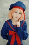 asahi_miu beret cardfight!!_vanguard cosplay orange_hair pleated_skirt sailor_uniform school_uniform sendou_emi skirt rating:Safe score:0 user:nil!