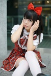 blouse bowtie cosplay hairbow jumper original ririka thighhighs zettai_ryouiki rating:Safe score:0 user:pixymisa
