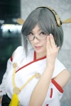 cosplay detached_sleeves glasses hairband kantai_collection kimono kirishima_(kantai_collection) miko mitsubachi_marie silver_hair rating:Safe score:0 user:nil!