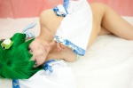 cleavage cosplay detached_sleeves green_hair kochiya_sanae lenfried pasties touhou rating:Safe score:0 user:nil!