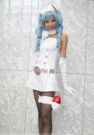 blue_hair choker cosplay elbow_gloves gloves hatsune_miku miniskirt necoco nurse nurse_cap nurse_uniform pantyhose pleated_skirt skirt vocaloid rating:Safe score:1 user:pixymisa