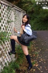 blouse bookbag kayama_rei kneesocks pleated_skirt school_uniform skirt sweater_vest rating:Safe score:2 user:nil!