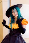 corset cosplay dress elbow_gloves gloves green_hair miniskirt necklace original sin skirt witch witch_hat rating:Safe score:0 user:pixymisa