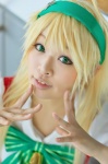ahoge blonde_hair blouse cosplay endou_sora hairband hoshii_miki idolmaster jumper rating:Safe score:0 user:nil!