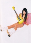 boots cleavage cowboy_boots guitar her_marvelous_youthful_days isoyama_sayaka shorts topless rating:Questionable score:0 user:nil!