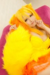 animal_ears blonde_hair cosplay dress fox_ears garter_belt na-san na's_tail original tail rating:Safe score:3 user:nil!