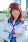 akizuki_kei angel_beats! cosplay hairband hairbow nakamura_yuri pleated_skirt red_hair sailor_uniform school_uniform skirt rating:Safe score:0 user:nil!