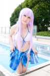 bikini cleavage cosplay crystal_crown feena_fam_earthlight kamui_arisa pool purple_hair side-tie_bikini swimsuit wet yoake_mae_yori_ruri_iro_na rating:Safe score:0 user:nil!