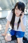 akiyama_mio cosplay kii_anzu kneehighs k-on! pleated_skirt skirt tshirt rating:Safe score:0 user:nil!