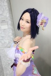 cosplay dress headdress idolmaster machi miura_azusa purple_hair wristband rating:Safe score:1 user:pixymisa