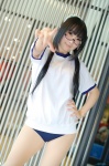buruma cosplay glasses gym_uniform matsuri original pantyhose ponytail shorts tshirt rating:Safe score:3 user:nil!