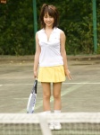 nishida_mai pleated_skirt polo ponytail skirt tennis_racket rating:Safe score:0 user:nil!