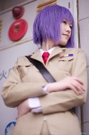 blazer blouse cosplay ghost_in_the_shell kusanagi_motoko military_uniform miniskirt purple_hair skirt tie touka rating:Safe score:0 user:nil!