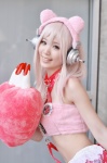 bear_ears cosplay gloomy_bear halter_top headphones kurasaka_kururu miniskirt nitro_super_sonic paw_gloves skirt super_soniko tokidoki_(company) rating:Safe score:0 user:nil!