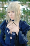 blonde_hair choker cleavage corset cosplay fate/series fate/stay_night nano saber_alter sword rating:Safe score:0 user:nil!