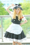 apron blonde_hair blouse cosplay jumper kinuka kirisame_marisa pantyhose touhou witch_hat rating:Safe score:1 user:nil!