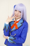 aichi aikatsu! blazer blouse cosplay hair_ribbon hikami_sumire purple_hair school_uniform rating:Safe score:0 user:nil!