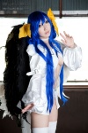 blue_hair boots cosplay dizzy guilty_gear hairbows hitori_gokko monokini one-piece_swimsuit saku swimsuit tail thighhighs underboob wings rating:Safe score:0 user:nil!