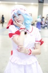 blouse blue_hair cosplay hat remilia_scarlet skirt tamayura_kyouto touhou wristband rating:Safe score:0 user:pixymisa