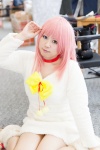 bow collar cosplay dress heterochromia k leggings misaki neko_(k) pink_hair rating:Safe score:0 user:pixymisa