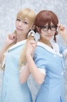 aopi cosplay glasses hirasawa_yui k-on! kotobuki_tsumugi sailor_dress tayu twin_braids rating:Safe score:0 user:nil!