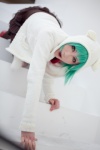 aqua_hair black_legwear cat_food_(vocaloid) cosplay hatsune_miku hoodie houtou_singi pantyhose skirt tshirt vocaloid rating:Safe score:0 user:Kryzz