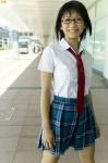 blouse costume glasses miniskirt plaid pleated_skirt school_uniform skirt tie tokito_ami rating:Safe score:0 user:nil!