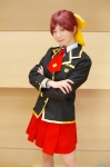 baka_to_test_to_shoukanjuu blazer blouse cosplay hairbow pleated_skirt red_hair sayu school_uniform shimada_minami skirt rating:Safe score:0 user:nil!