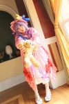 amatsuka_miyu cosplay dress hat patchouli_knowledge purple_hair robe stuffed_animal teddy_bear thighhighs touhou rating:Safe score:1 user:nil!