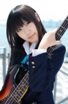 akiyama_mio bass blazer blouse cosplay hair_clips k-on! minatsuki_naru school_uniform rating:Safe score:1 user:nil!