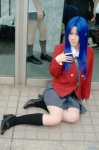 blazer blouse blue_hair cosplay fujihisa kawashima_ami kneesocks pleated_skirt school_uniform skirt toradora! rating:Safe score:0 user:nil!