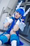 aoki_reika blue_hair boots cosplay cure_beauty detached_sleeves dress hairband makise_anji pantyhose pretty_cure shorts smile_precure! rating:Safe score:0 user:nil!
