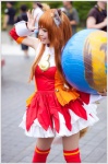 animal_ears cosplay detached_sleeves dress firefox fox_ears fox_tail globe mint mozilla red_hair thighhighs tiered_skirt zettai_ryouiki rating:Safe score:1 user:pixymisa