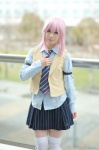 blouse boots cosplay harukanaru_toki_no_naka_de harukanaru_toki_no_naka_de_5 hasume_yuki mumu pink_hair pleated_skirt school_uniform skirt thighhighs tie vest zettai_ryouiki rating:Safe score:0 user:nil!
