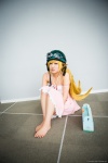 bakemonogatari blonde_hair cosplay dress goggles helmet narumiya oshino_shinobu rating:Safe score:0 user:pixymisa