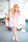 cosplay dress himezaki_reika neon_genesis_evangelion pantyhose red_hair soryu_asuka_langley stuffed_animal teddy_bear twintails rating:Safe score:0 user:nil!