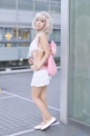 backpack bikini_top cosplay maitako miniskirt nanami_chiaki pantyhose sheer_legwear skirt super_dangan-ronpa_2 swimsuit white_hair rating:Safe score:2 user:nil!