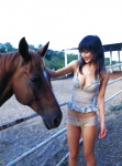 camisole cleavage horse komatsu_ayaka moon_doll shorts rating:Safe score:1 user:nil!