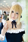 apron blonde_hair carnival_phantasm choker cosplay fate/series fate/stay_night hairband maid maid_uniform saber sasa rating:Safe score:0 user:pixymisa