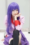 bakemonogatari blouse cosplay hiokichi pleated_skirt purple_eyes purple_hair senjougahara_hitagi skirt thighhighs tie zettai_ryouiki rating:Safe score:1 user:pixymisa