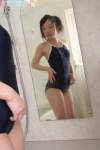 bathroom bathtub mirror mizuki_(ii) one-piece_swimsuit swimsuit twintails wet rating:Safe score:0 user:nil!