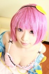 arai_yomi blouse bra cleavage cosplay hairband komeiji_satori open_clothes pink_hair skirt touhou rating:Safe score:0 user:nil!