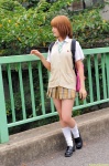 backpack blouse dgc_0886 kneesocks pleated_skirt sakurai_cyndi school_uniform skirt sweater_vest tie rating:Safe score:2 user:nil!