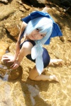 blue_hair cirno cleavage cosplay hairbow lenfried one-piece_swimsuit school_swimsuit swimsuit touhou wet wings rating:Safe score:0 user:nil!